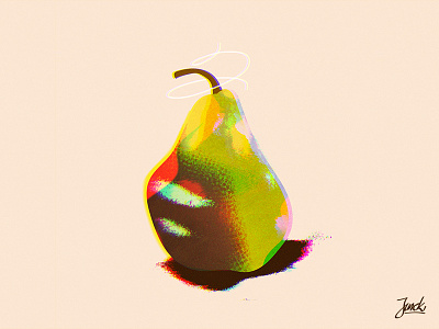 A simple pear design eat food fruit green ill logo pear shadow simple skin vector