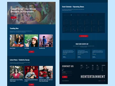 Entertainment Website Landing Page branding dribbbleshot entertainmentwebsite figmadesign graphic design landingpage movieapp musicplatform responsivedesign streamingservice ui uiuxdesign webdesign