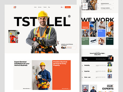 Smart Electrical Services Website Landing Page Design branding business clean website electrical service electrician engineering expert firqahlab home repair home services landing page machanic plumber service provider responsive service service design web webdesign