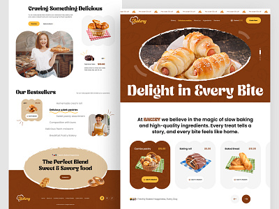 Bakery website - web design - landing page bakery shop bakery website creative designer dribbble glass effect high end design homepage landing page landingpage ui liquid glass restaurant website ui design ui designer ui ux design ui ux designer web ui design website website mockup website ui design