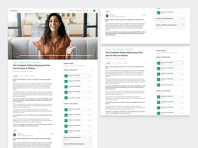 LMS-Course detail #03 dashboard design saas ui ux