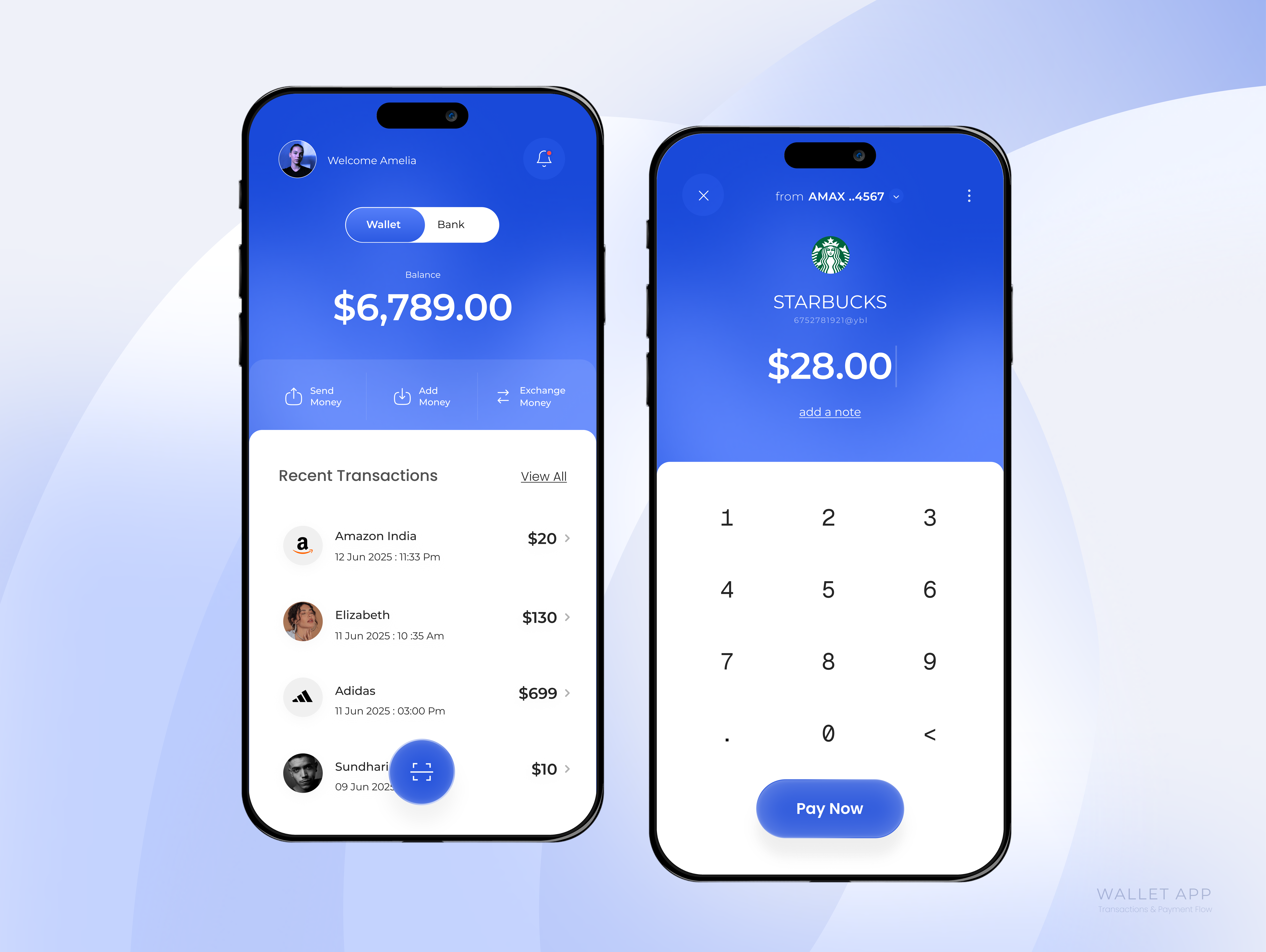 Wallet App, Transactions & Payment Flow appconcept clean color digitalwallet fintech fintechdesign glass minimal uiux walletapp