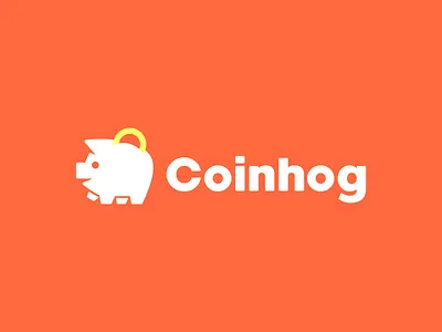 Coinhog animal branding finance flat geometric logo logomark pig piggy