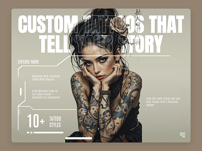 Tattoo Studio Hero UI art artist bold creative devdock hero hero ui landing page landingapges tatoo design tattoo typography ui ux web design web design inspiration website wordpress
