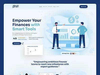 Financial Website UI UX Design 3d amimation animation apps branding business clean design financial website graphic design illustration landing page logo motion graphics shop ui uiux ux web design website