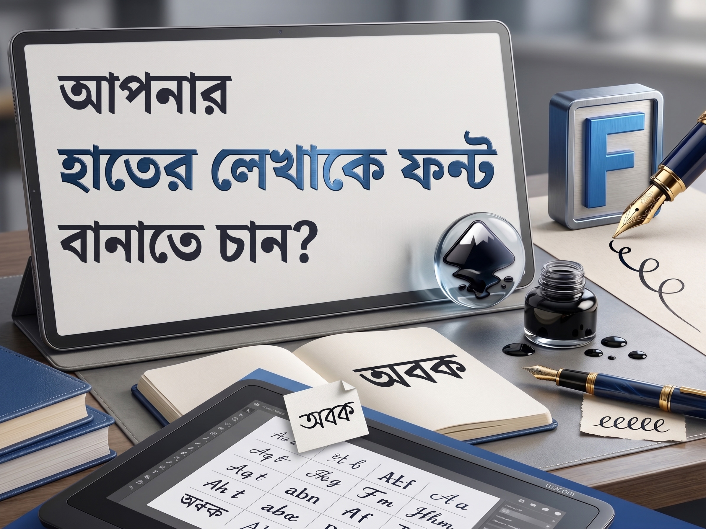 I will design a custom font from yr handwriting & edit any font ansi to unicode font bangla font bangla font modify font font correction font creator font design font developing font engineer font kearning font modify handwriting to font inkscape modify font আনসি ফন্ট ইউনিকোড ফন্ট ফন্ট ফন্ট ইঞ্জিনিয়ার ফন্ট ডিজাইন ফন্ট ডেভেলপমেন্ট