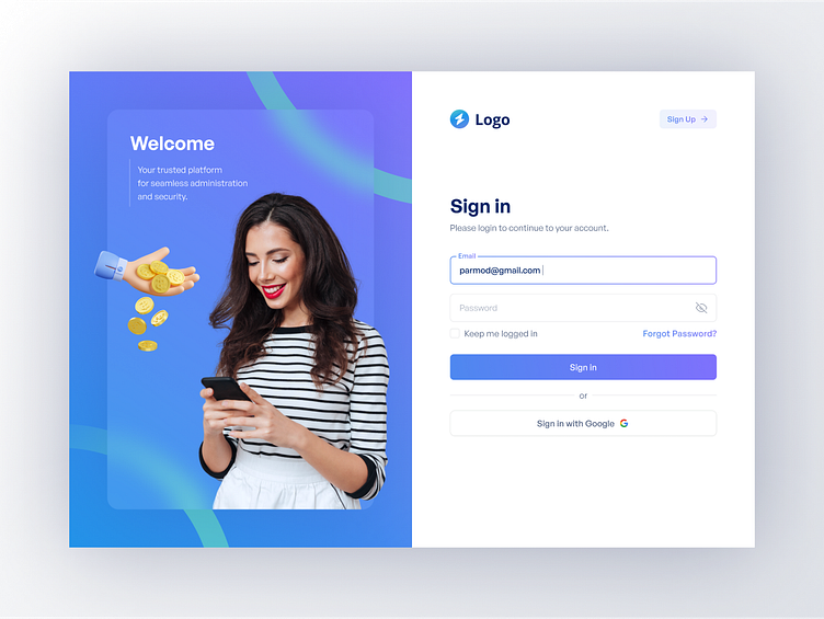 Modern Fintech Login UI – Clean & Secure Design by Khambra Creatives on ...