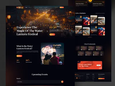 Water Lantern Festival Landing Page festival figma graphic design landing page ui uiux ux web website website design