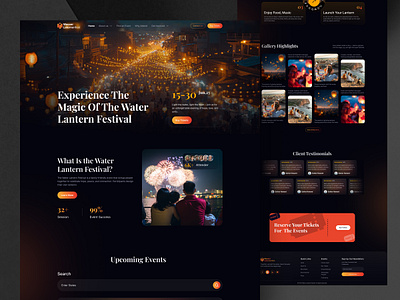 Water Lantern Festival Landing Page festival figma graphic design landing page ui uiux ux web website website design