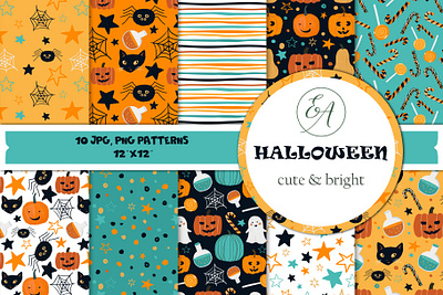 Halloween Digital Paper Spooky Scrapbook Paper pattern 3d animation graphic design motion graphics