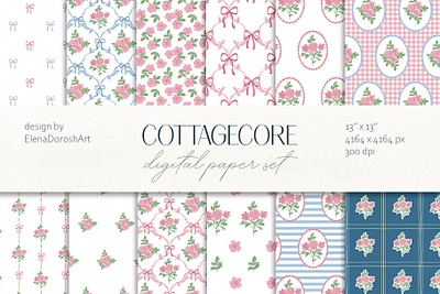Blooming Cottagecore Dreams Floral Pattern Collection 3d animation graphic design ui