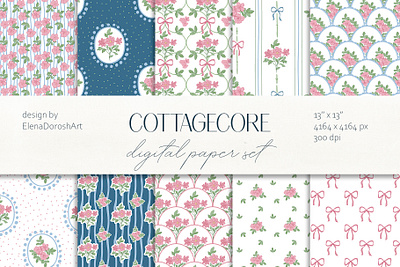 Blooming Cottagecore Dreams Floral Pattern Collection 3d animation graphic design motion graphics
