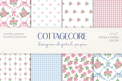 Blooming Cottagecore Dreams Floral Pattern Collection 3d animation graphic design motion graphics