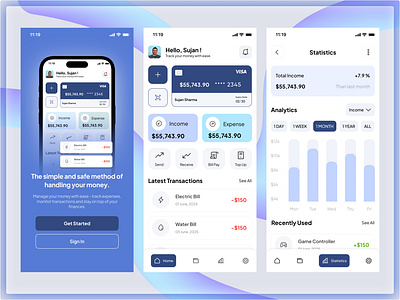 Money Tracker - Mobile App aidesign appui budgetapp dailyui datavisualization designdaily dribbbleweeklywarmup expenseapp figmadesign financeapp mobileappdesign modernui moneymanagement moneytracker personalfinance productdesign uidesign uiinspiration uiux2025 uxdesign