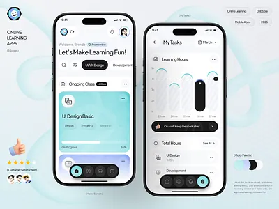 Online Learning Mobile Apps apps dashboard designsystem edtechdesign education learning apps learningplatform mobile apps design online learning onlinecourse product productdesign studentdashboard ui ui design ui ux ux
