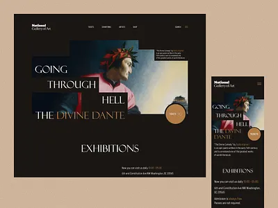 National Gallery of Art - Home Page design concept art clean dark design gallery landing minimal ui ux web web design