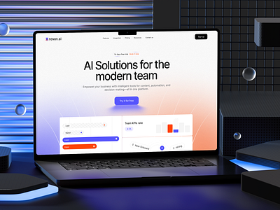 Team management SaaS website header design design interface product service startup ui ux web website