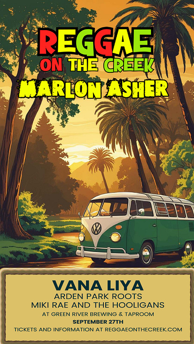 REGGAE ON THE CREEK Poster design flyer design graphic design poster design