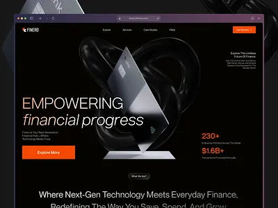 Finero. Fintech SaaS landing page bank dark ui fahim finance landing page fintech fintech saas landing page modern ui saas saas website ui web web design web ui website