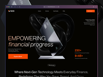 Finero. Fintech SaaS landing page bank dark ui fahim finance landing page fintech fintech saas landing page modern ui saas saas website ui web web design web ui website