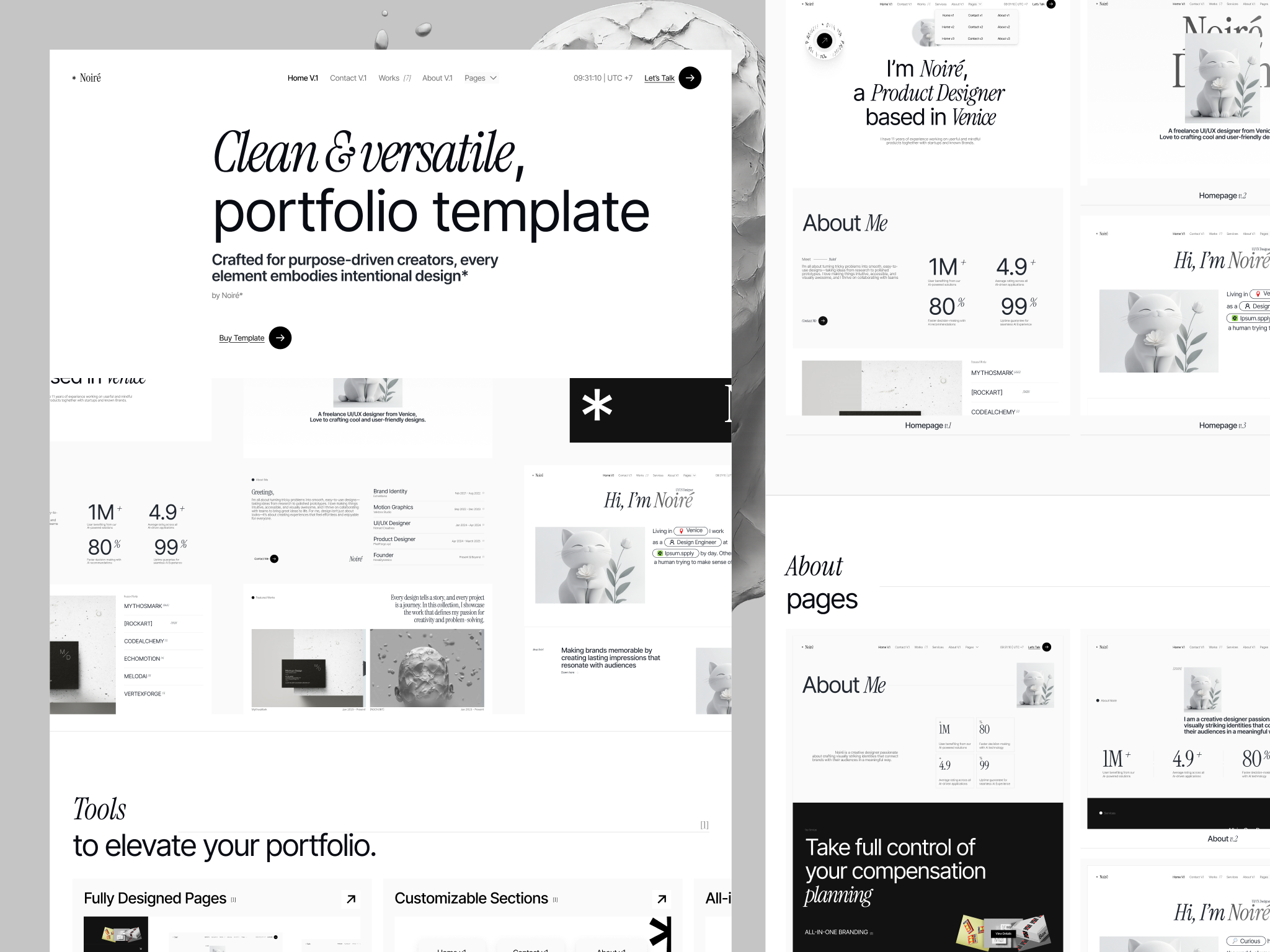 Example of Noire - Portfolio & Agency Website