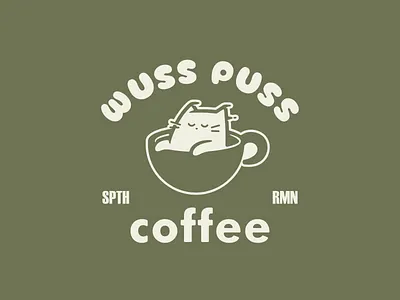 WUSS PUSS brand branding coffee design graphic design illustration logo logodesign logodesigns vector