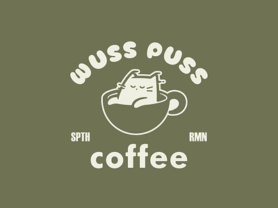 WUSS PUSS brand branding coffee design graphic design illustration logo logodesign logodesigns vector