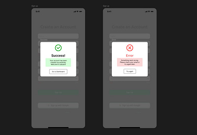 Daily UI Challenge - Day 11: Flash Message dailyui design designchallenge figma flashmessage interactiondesign mobiledesign signupform ui uiux uxdesign