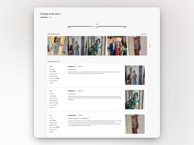 Fashion E-Commerce Website Design — Ratings & Reviews branding design ecommercedesign graphic design illustration logo screen ui ux uxdesign vector