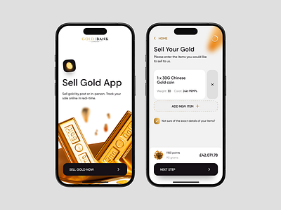London Gold Bank — Mobile App Design app banking finance fintech gold ios mobile app money trading ui ux