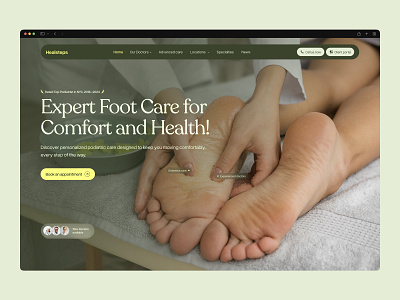 Healsteps - Website design Foot care fitness footcare health home landing page minimal modern ui ux web web design website design wellness