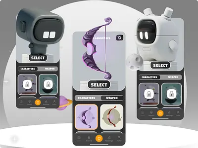 Robot Game App | Mobile Game App | Game Ui Design | Cute Robot app gameapp graphic design robot ui