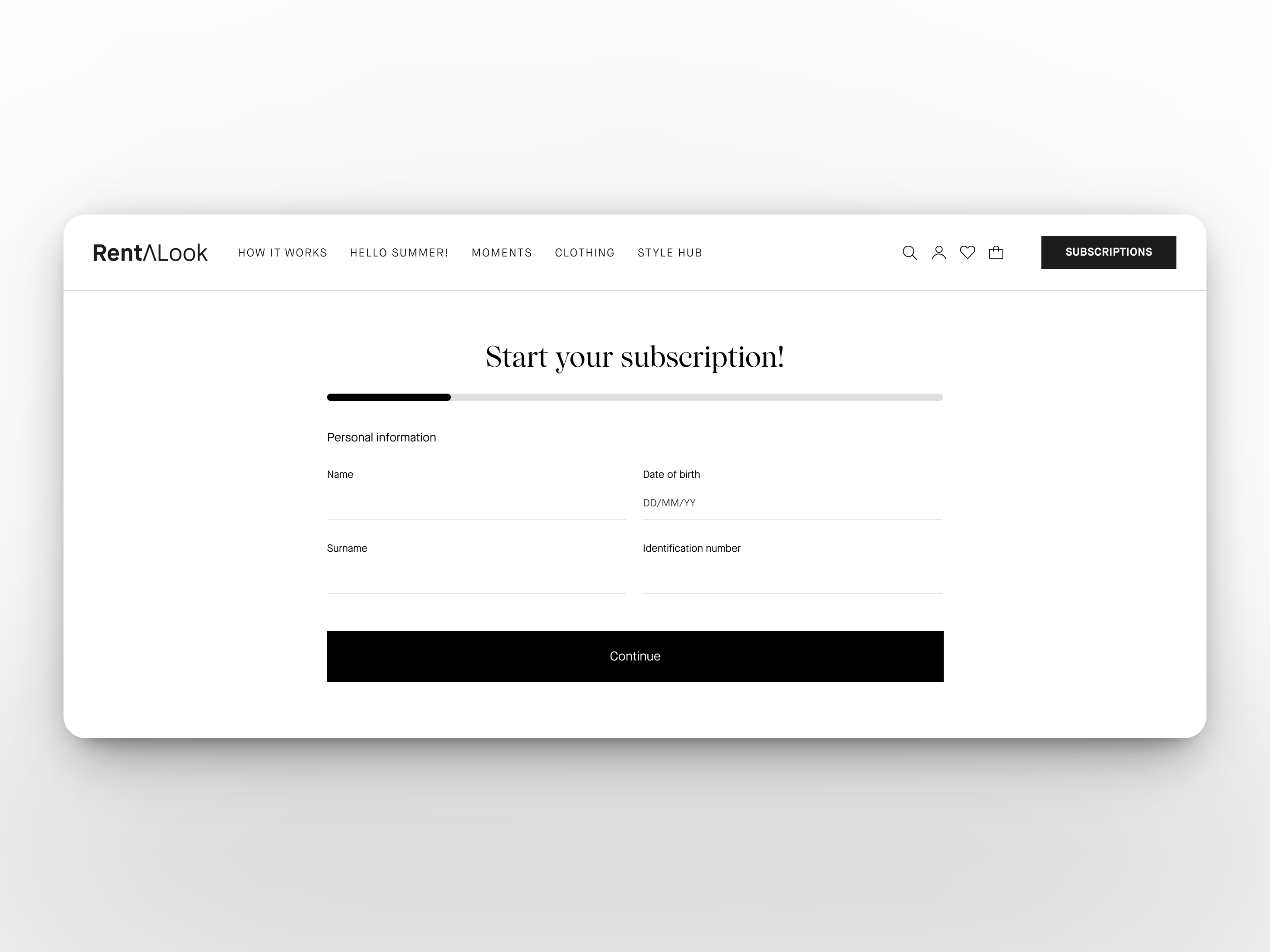 Fashion E-Commerce Website Design — Subscription Flow branding design ecommercedesign graphic design illustration logo screen subscription ui ux uxdesign vector