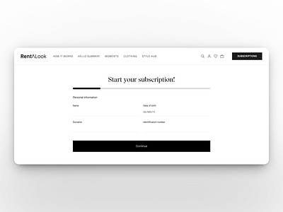 Fashion E-Commerce Website Design — Subscription Flow branding design ecommercedesign graphic design illustration logo screen subscription ui ux uxdesign vector
