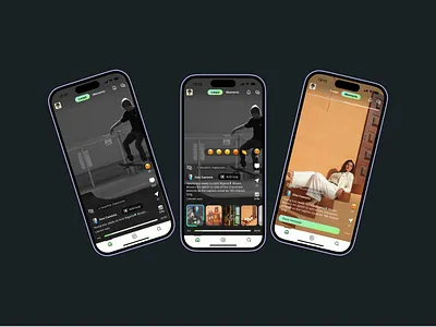 Home screen of a social media platform ui ux mobile home