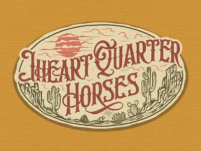 Jheart Quarter Horses branding company brand logo company branding company logo cowboy design graphic design illustration logo typeface western