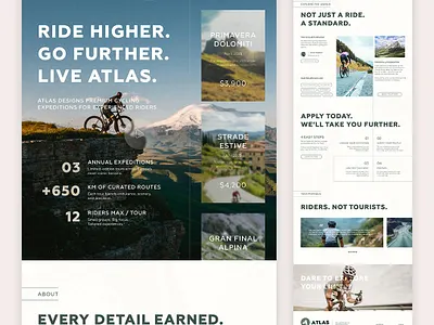 Atlas Cycling clean concept cycling minimal ride sport ui uidesign webdesign website