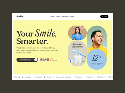 Smilix | Dental Doctor Booking Website best web design booking branding clean website creative website dental dental website doctor health landing page medical medical website minimal modern service ui ux web design web interface design website