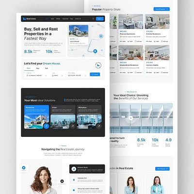 Real estate landing page website design 3d animation branding design figma figma design graphic design graphic designer illustration logo motion graphics ui ui design ux design web design web designer website
