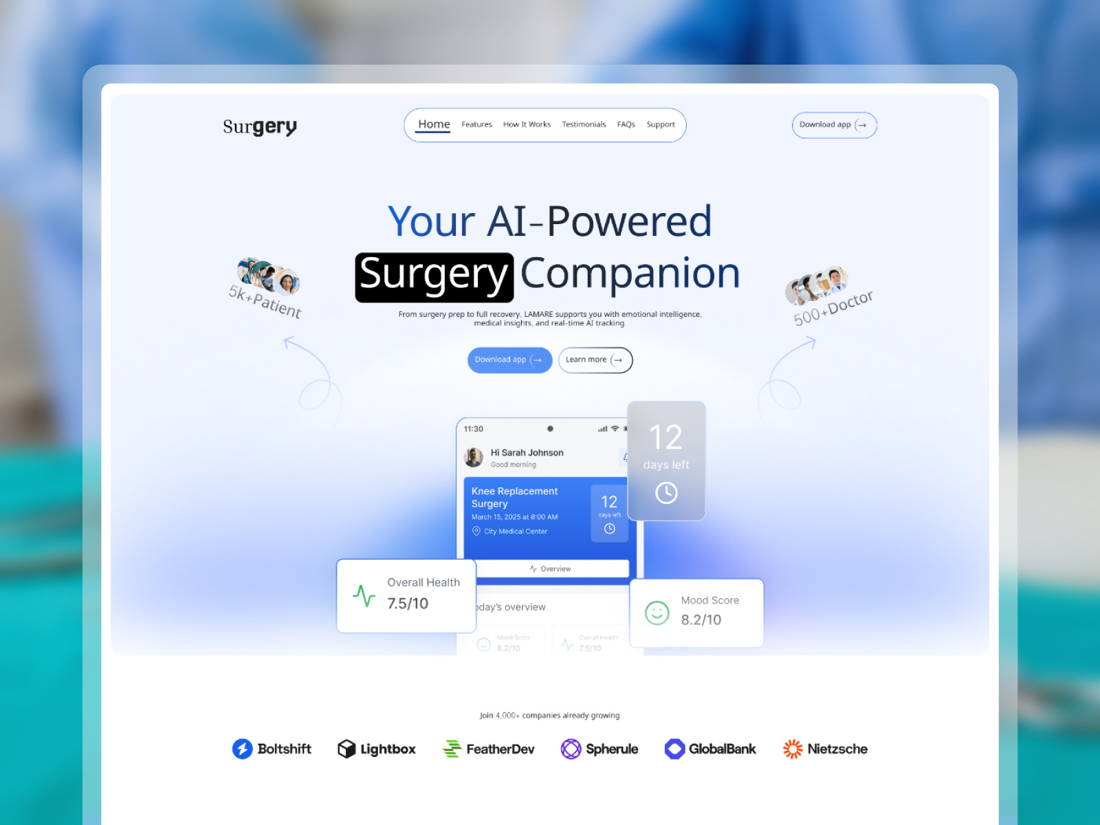 Medical Saas | Landing page doctor website healthapp healthtech landing page ui design patient website patientcare saas saas landing page
