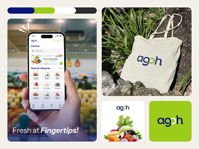 AGOH – Grocery App Brand Design brand design brand identity branding ecommerce figma grocery branding grocery shopping logo mobile app service shopping ui uiux ux visual identity
