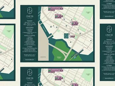 ONE 38 Neighborhood Map art direction branding character character design colorful design illustration logo procreate ui