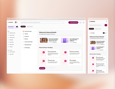 Careora – Responsive Account & Settings Dashboard dashboarddesign healthcareapp productdesign responsiveui saasdesign