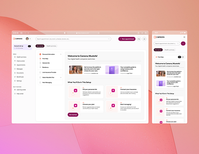 Careora – Responsive Account & Settings Dashboard dashboarddesign healthcareapp productdesign responsiveui saasdesign