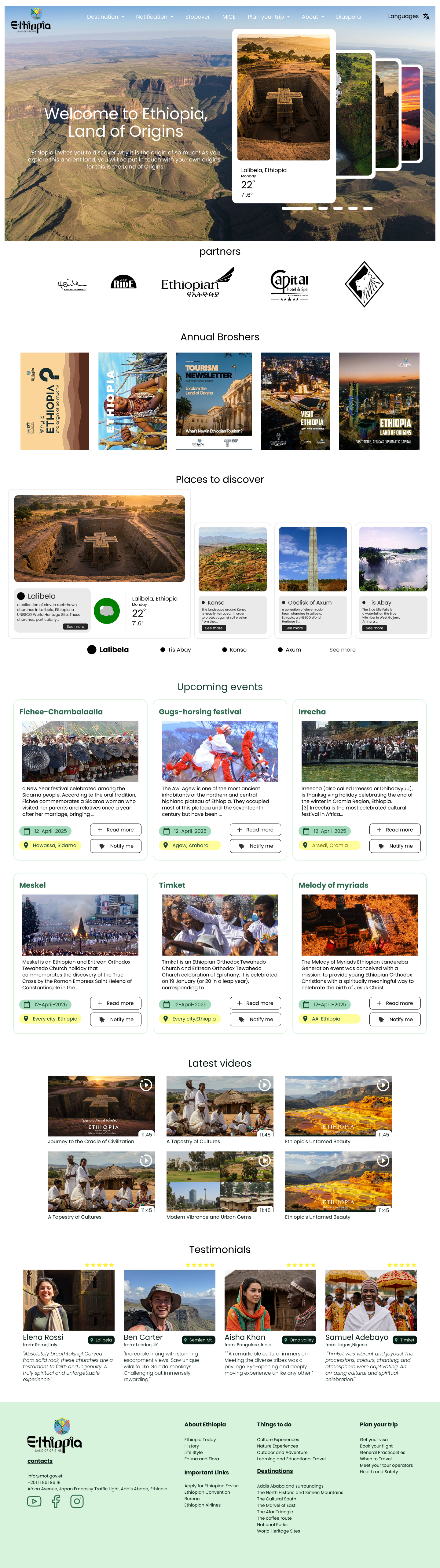 Ethiopian tourism website redesign graphic design redesign tourism ui ux