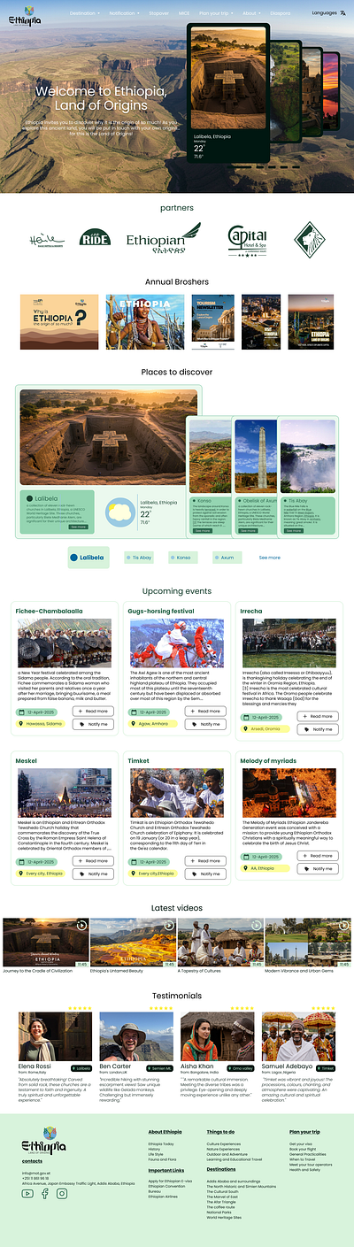 Ethiopian tourism website redesign graphic design redesign tourism ui ux