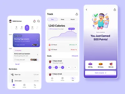 Fitness Tracker Mobile App activitues activity app body fitness design fitness fitness app fitness tracker app gym health fitness health app healthcare app design mobile app mobile app ui sports tracker ui user experience ux workout
