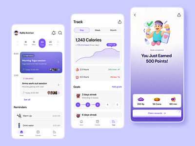 Fitness Tracker Mobile App activitues activity app body fitness design fitness fitness app fitness tracker app gym health fitness health app healthcare app design mobile app mobile app ui sports tracker ui user experience ux workout