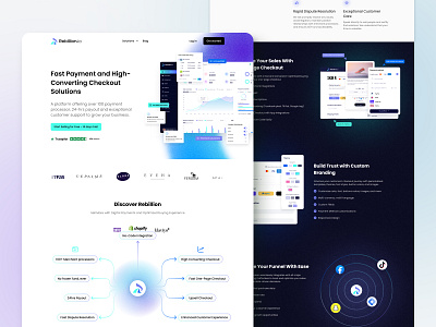Online payment processing | Website blue dark design desktop ecommerce gradient illustration payment stripe tech ui web design website