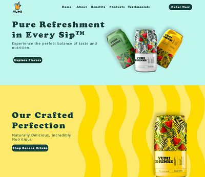 Food and drink ecommerce website design page